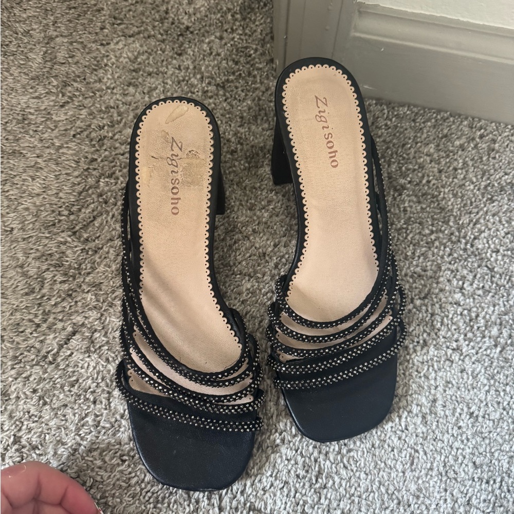 Zigi Soho Black Strappy Heels